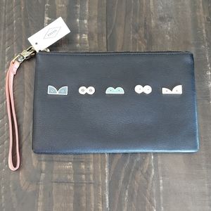 Fossil Medium Wristlet Wallet Black New